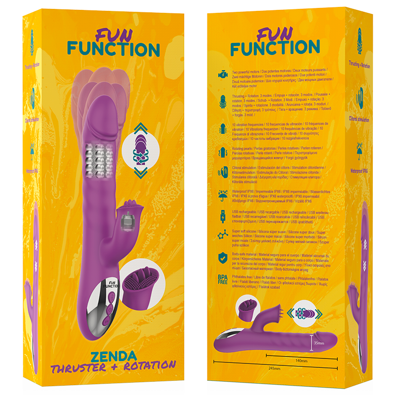 FUN FUNCTION - Zenda Støt- & Rotasjons-rabbitvibrator