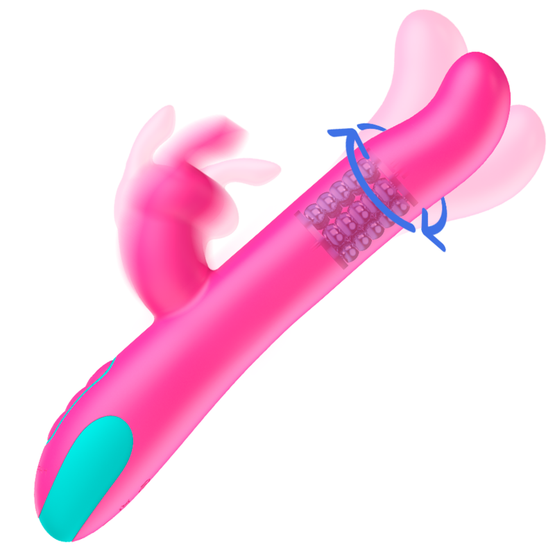 HAPPY LOKY - Pluto Rabbitvibrator & Rotator med WatchMe-fjernkontroll