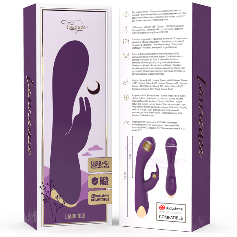 TREASURE - Laurence Rabbitvibrator med WatchMe-fjernkontroll