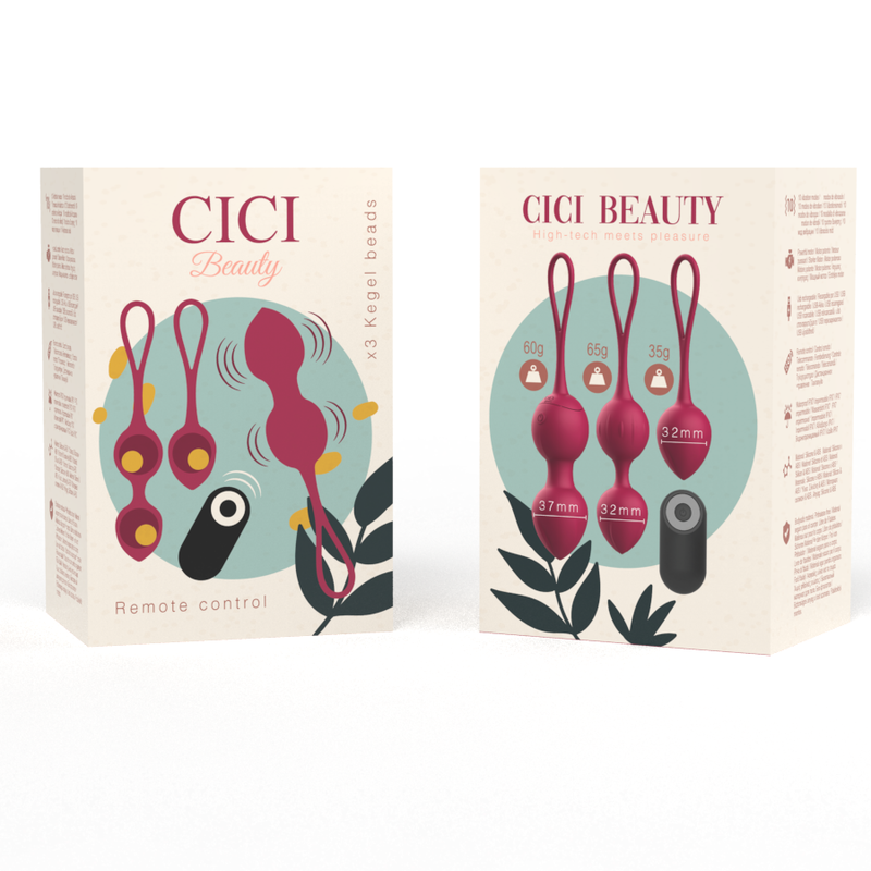 CICI BEAUTY - Vibrerende Knipekuler med Fjernkontroll (sett med 3)