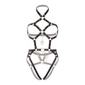 LEG AVENUE - Kink Heart Ring Harness Teddy Vegansk skinn