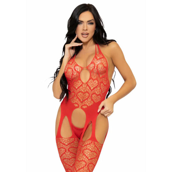 LEG AVENUE - Nettingbodystocking med Hofteholder