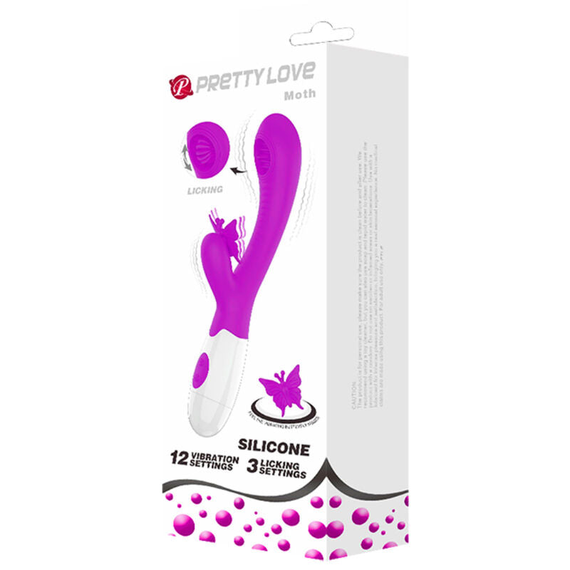 PRETTY LOVE - Moth Rabbitvibrator med slikkende tunge