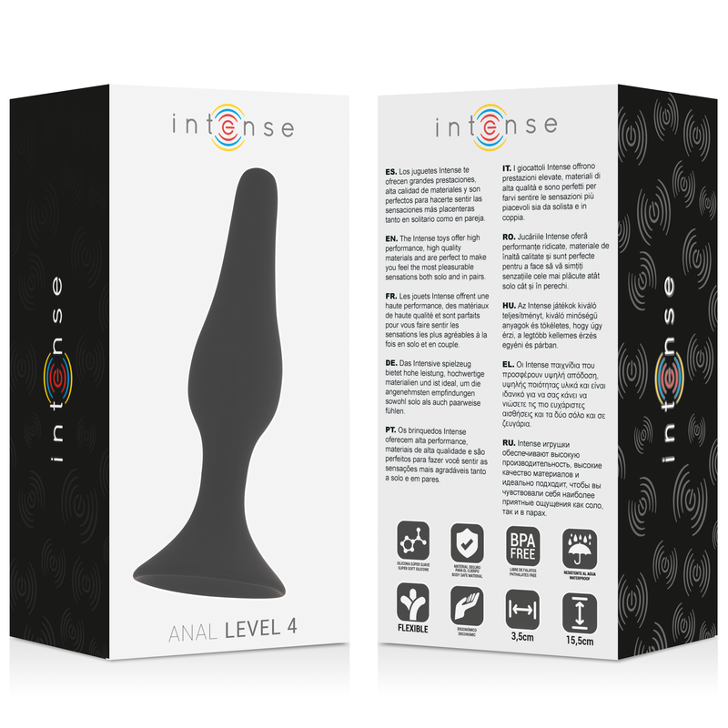 INTENSE - Anal Level 4 Analdildo Sort 15,5 cm
