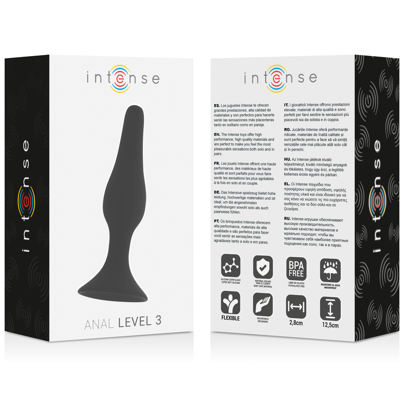 INTENSE - Anal Level 3 Analdildo Sort 12,5 cm