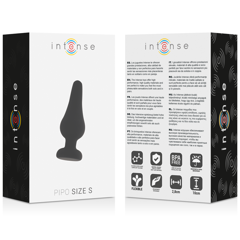 INTENSE - Analplugg Pipo S Sort Silikon 9,8 cm