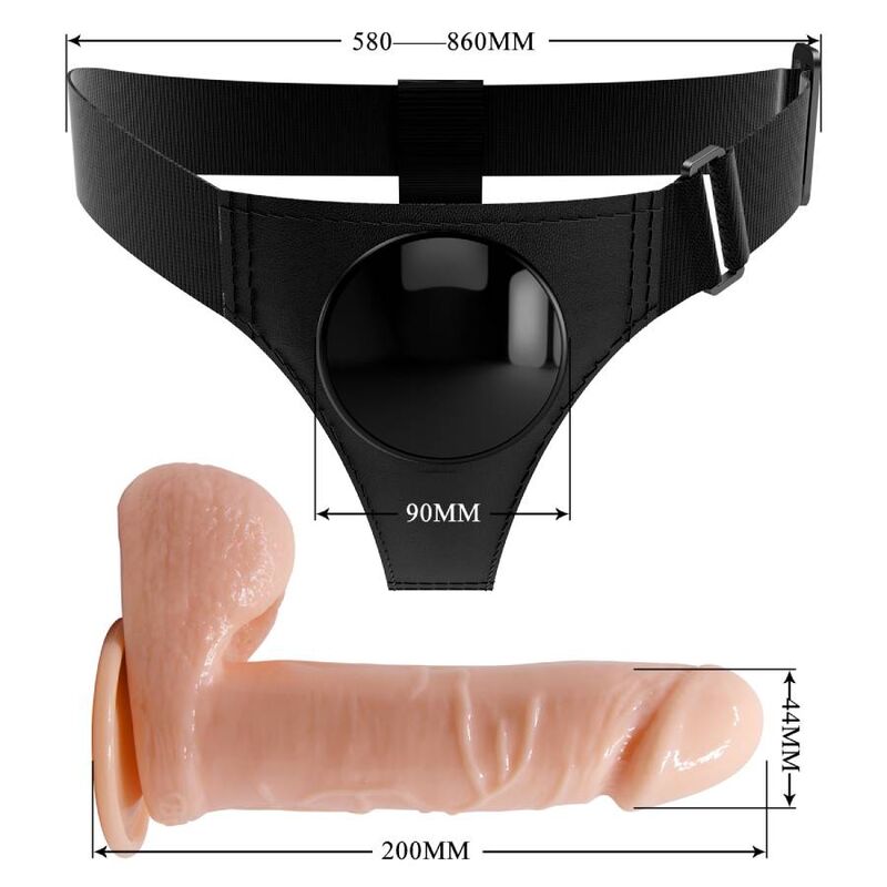 PRETTY LOVE - Universal strap-on med realistisk dildo 20 cm Naturlig