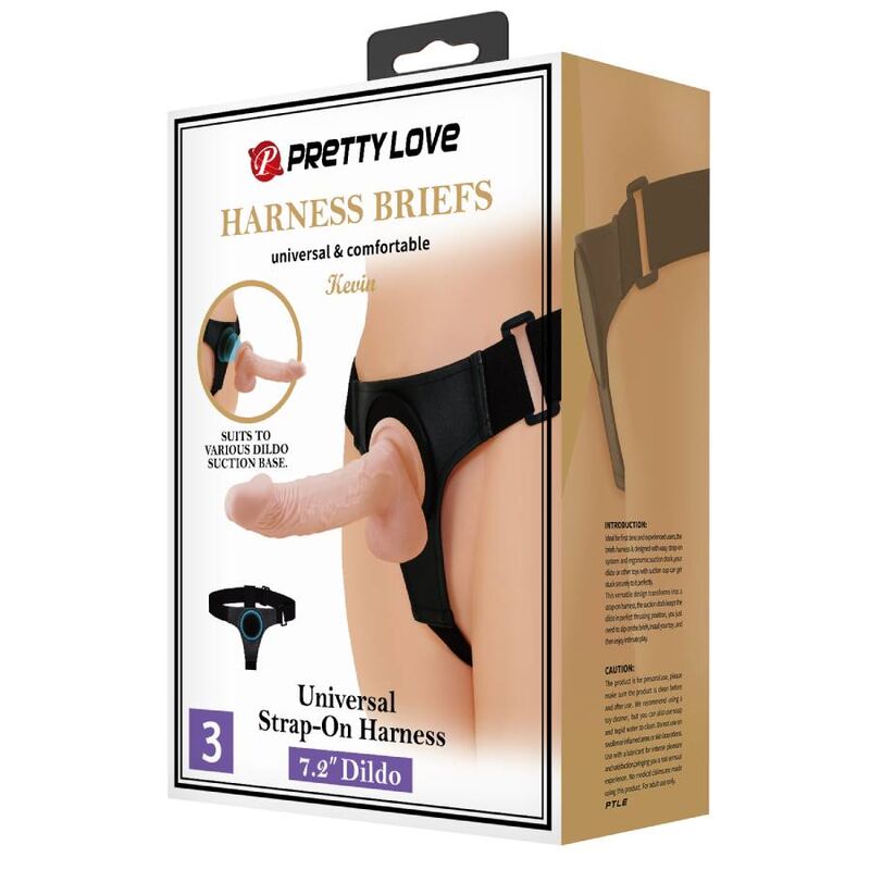 PRETTY LOVE - Kevin Strap-on-sett 19 cm