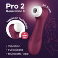SATISFYER - Pro 2 Generation 3 Lufttrykksvibrator Vinrød