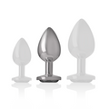 INTENSE - Aluminium Analplugg med Sort Glass M