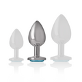 INTENSE - Aluminium Analplugg med Blått Glass M