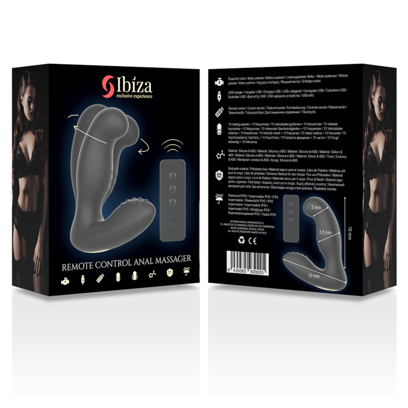 IBIZA - Prostatavibrator med Fjernkontroll 10 x 3,5 cm