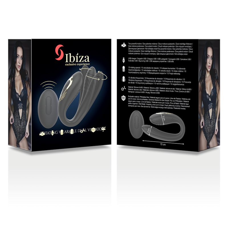 IBIZA - Wave Roterende Dobbeltvibrator med Fjernkontroll