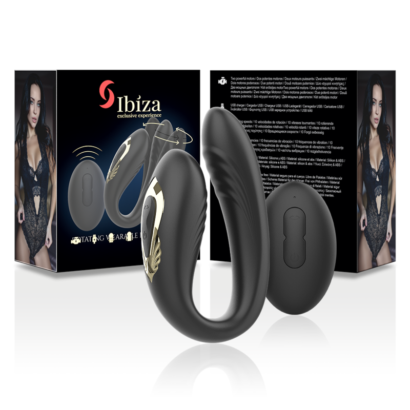 IBIZA - Wave Roterende Dobbeltvibrator med Fjernkontroll