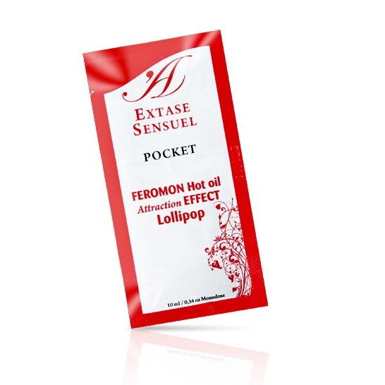 EXTASE SENSUAL - Massasjeolje med Varmeeffekt og Feromoner Slikkepinne 10 ml
