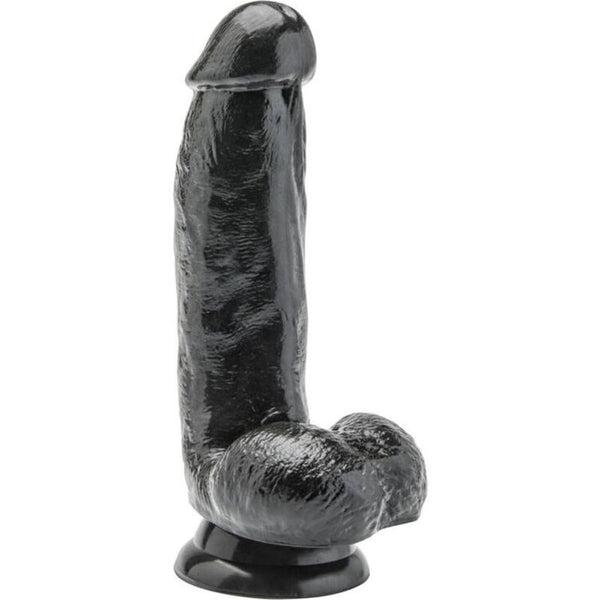 GET REAL - Realistisk Dildo med Baller Sort 12 cm