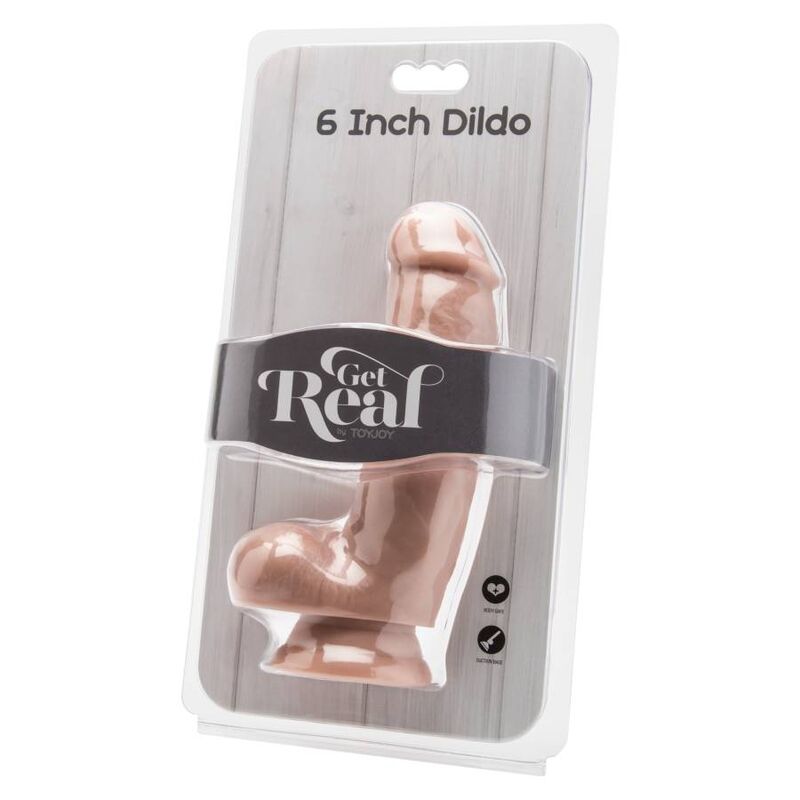 GET REAL - Realistisk Dildo med Baller Hud 12 cm