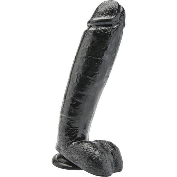 GET REAL - Realistisk Dildo med Baller Sort 25,5 cm