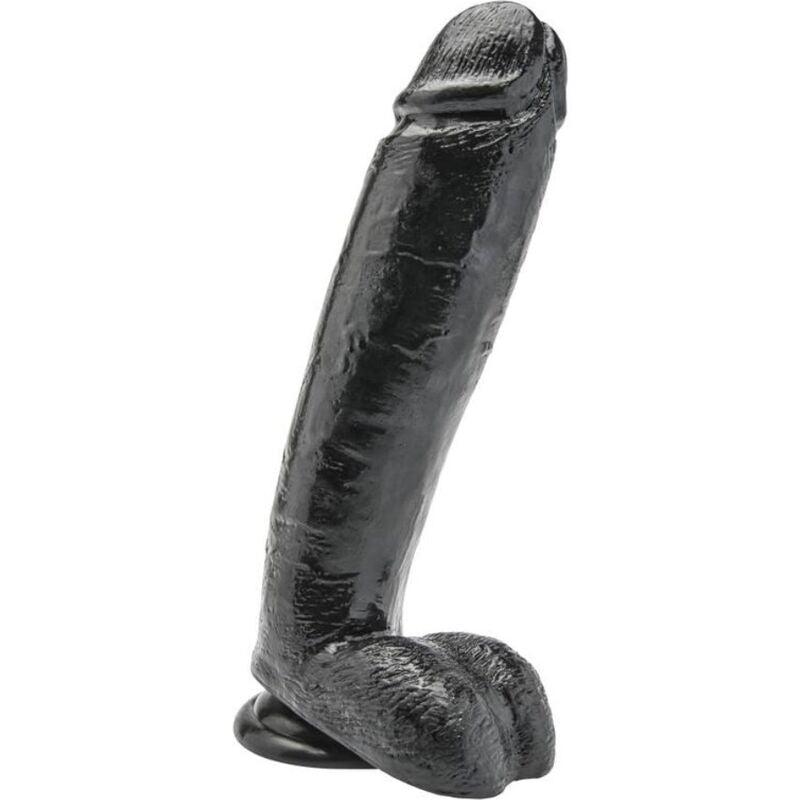 GET REAL - Realistisk Dildo med Baller Sort 25,5 cm