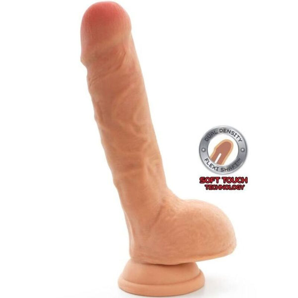 GET REAL - Dual Density Dildo med Baller Hud 25,5 cm