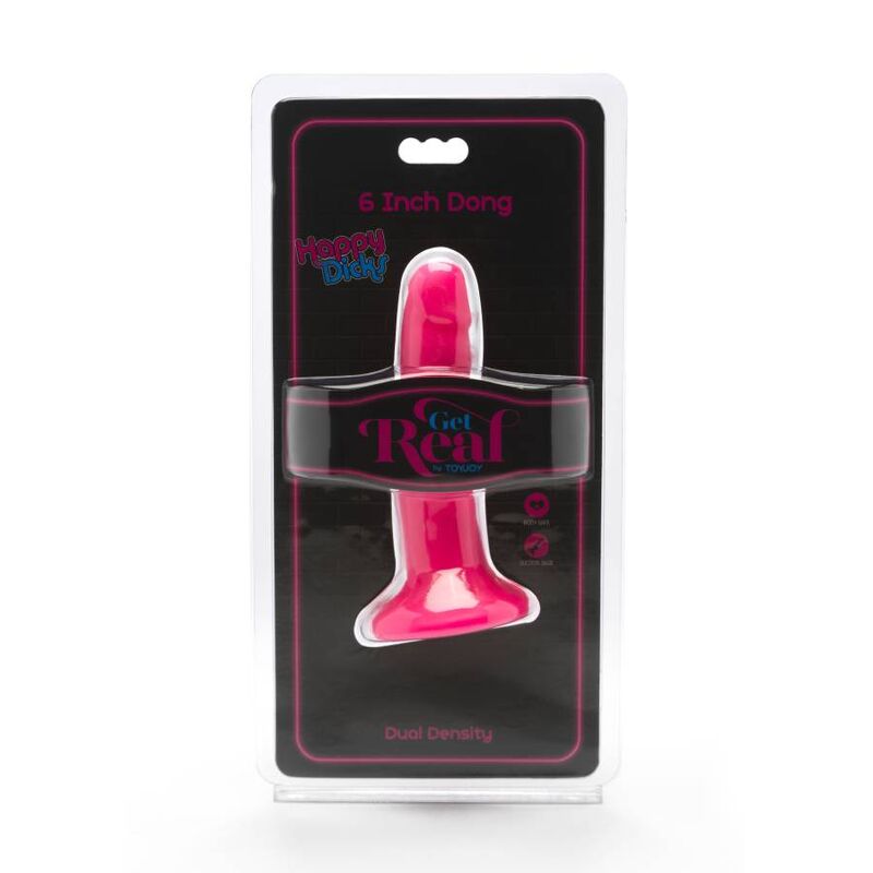 GET REAL - Happy Dicks Dong Rosa 12 cm