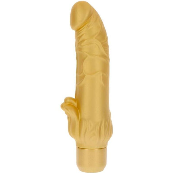 GET REAL - Gold Dicker Stim Vibrator med Klitorisstimulator