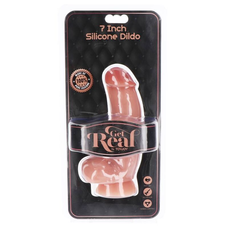 GET REAL - Silikondildo med Baller Hud 18 cm