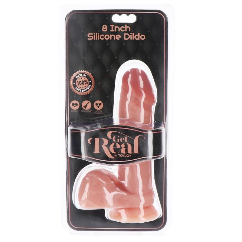 GET REAL - Silikon Realistisk dildo med testikler 20,5 cm