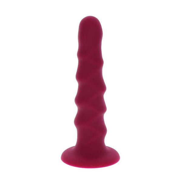 GET REAL - Ribbed Dong Rød 12 cm