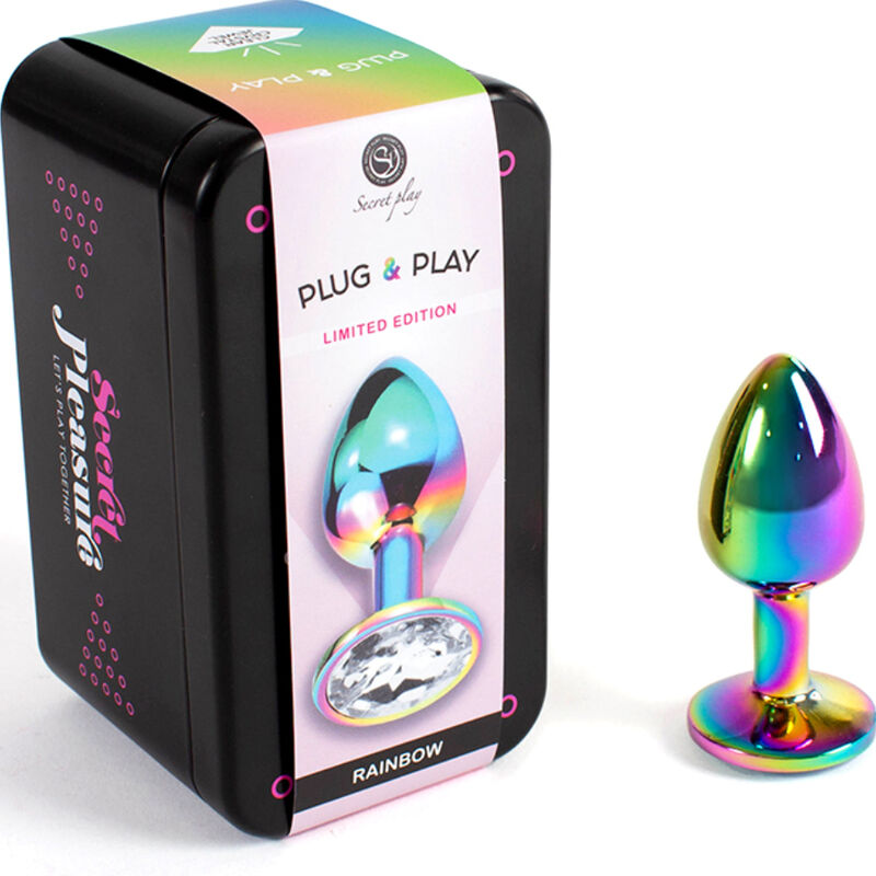 SECRETPLAY - Metall Buttplugg Regnbue Small 7 cm