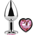 SECRETPLAY - Metall Analplugg med Hjerte Fuchsia Small 7 cm