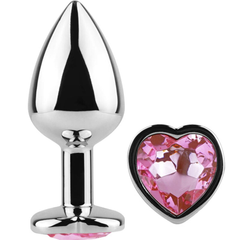 SECRETPLAY - Metall Analplugg med Hjerte Fuchsia Small 7 cm
