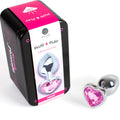 SECRETPLAY - Metall Analplugg med Hjerte Fuchsia Small 7 cm