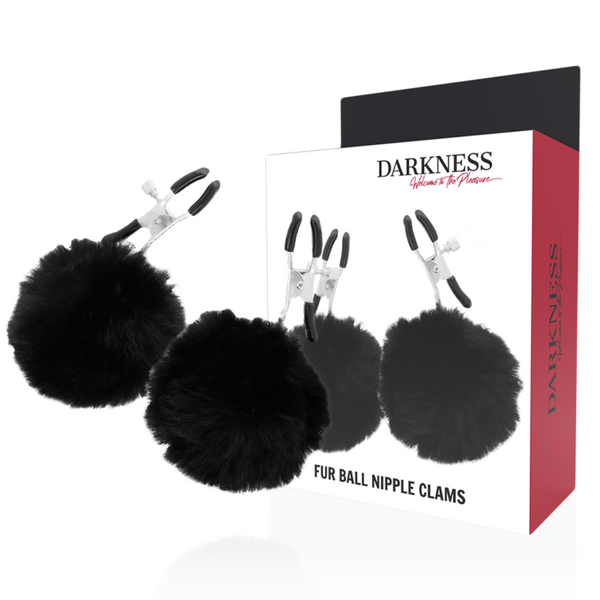 DARKNESS - Brystvorteklemmer med Pompom 1
