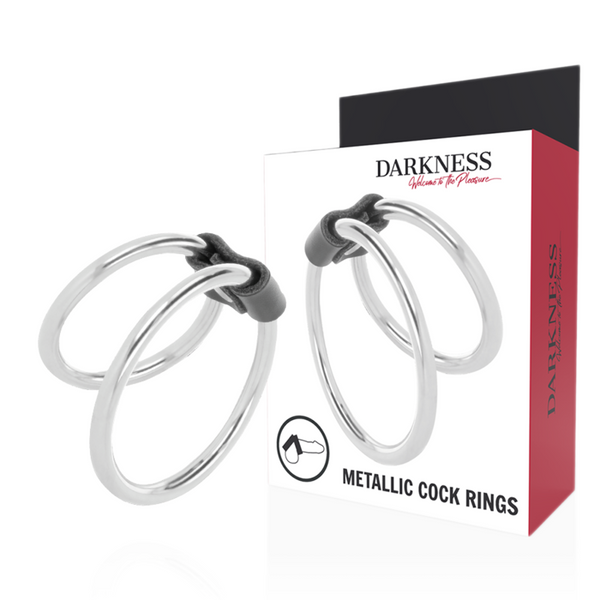 DARKNESS - Dobbel penisring i metall