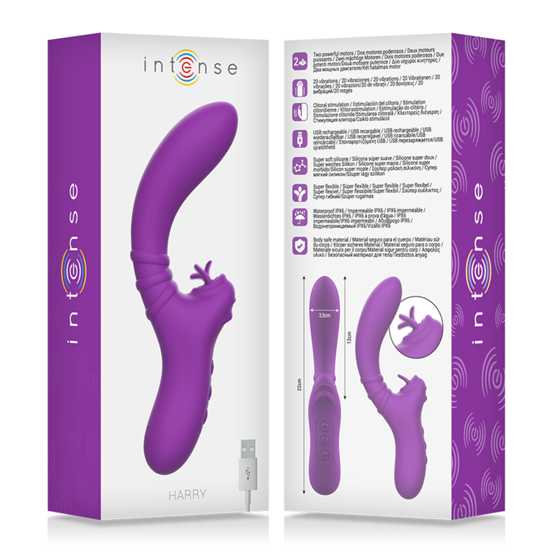 INTENSE - Harry Fleksibel Klitorisvibrator med Tunge