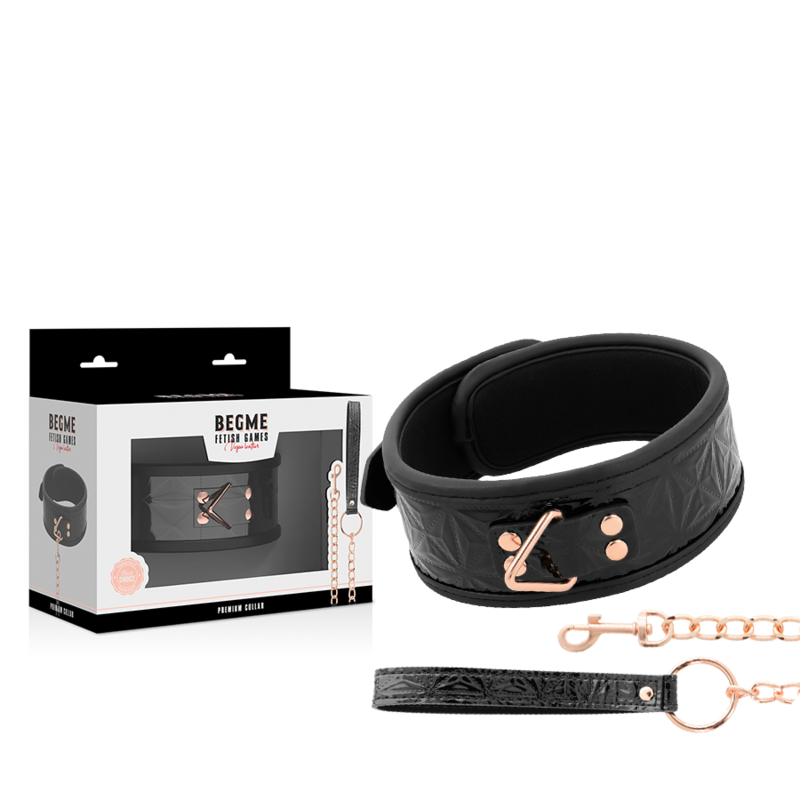 BEGME - Black Edition Premium Halsbånd i Vegansk Skinn med Neoprenfôr