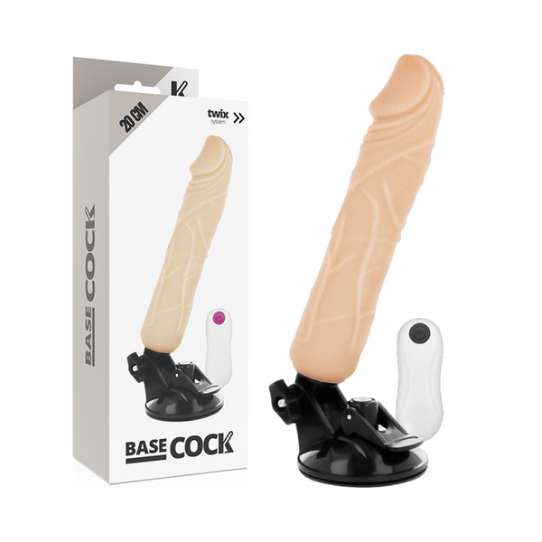 BASECOCK - Realistisk Vibrator med Fjernkontroll Hudfarge 20 cm (12 modi)