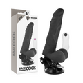 BASECOCK - Realistisk bøyelig vibrerende dildo med fjernkontroll Sort 21 cm