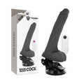 BASECOCK - Realistisk bøyelig vibrerende dildo med fjernkontroll Sort 18,5 cm