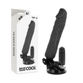 BASECOCK - Realistisk Vibrator med Fjernkontroll Sort 20 cm