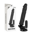 BASECOCK - Realistisk vibrator med fjernkontroll Sort 21 cm