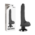 BASECOCK - Realistisk vibrator 2-i-1 Sort 18,5 cm