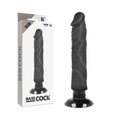 BASECOCK - Realistisk vibrator 2-i-1 Sort 20 cm -O- 4 cm