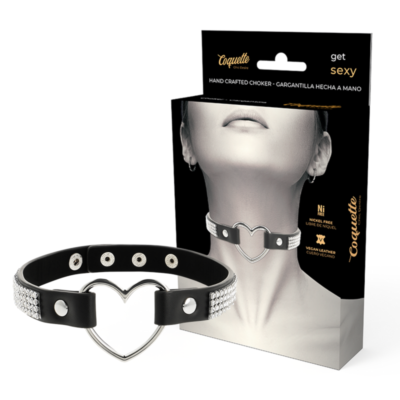 COQUETTE CHIC DESIRE - Choker i vegansk skinn med hjerte