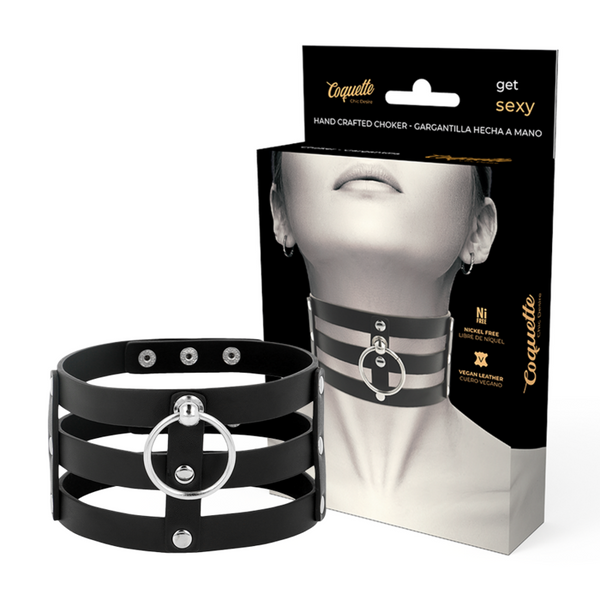 COQUETTE CHIC DESIRE - Choker i vegansk skinn Fetish-stil