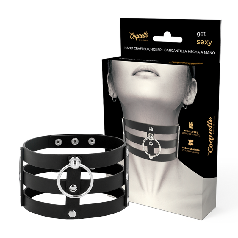 COQUETTE CHIC DESIRE - Choker i vegansk skinn Fetish-stil