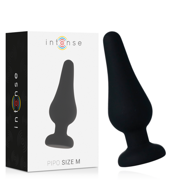 INTENSE - Analplugg Pipo M Sort Silikon 11 cm