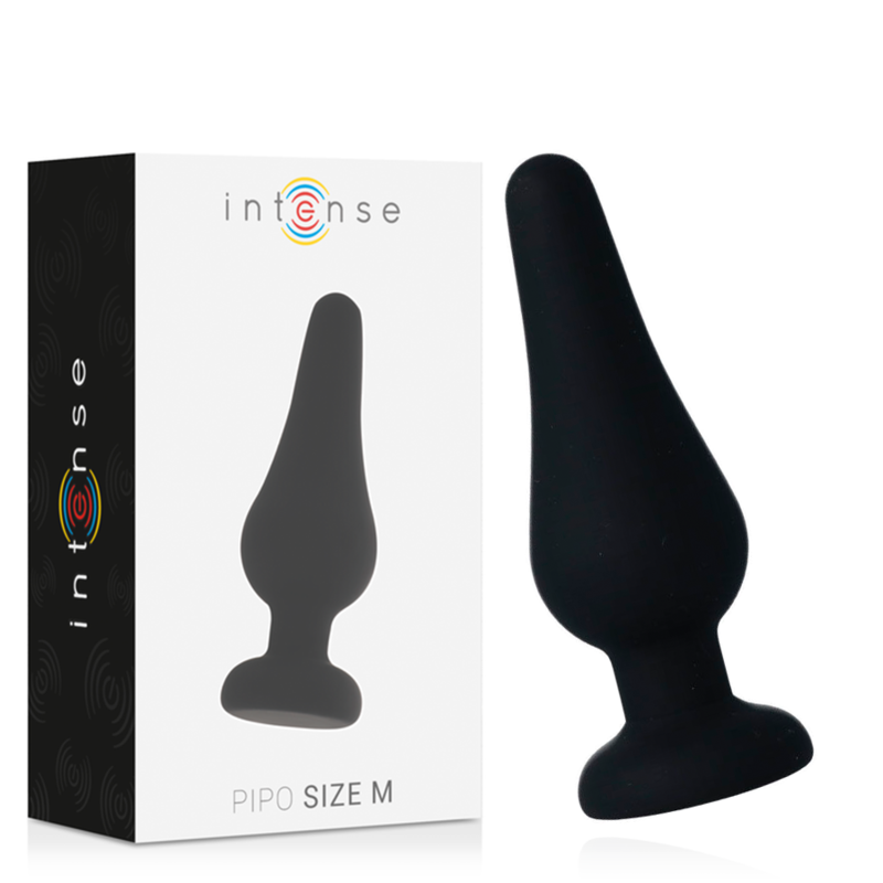 INTENSE - Analplugg Pipo M Sort Silikon 11 cm