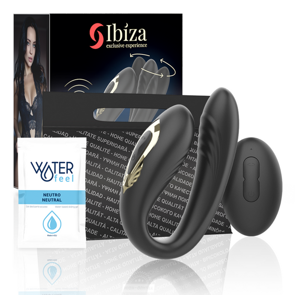 IBIZA - Wave Roterende Dobbeltvibrator med Fjernkontroll